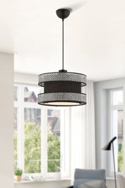 Opviq Halo Lámpara de Araña Gris y Negro